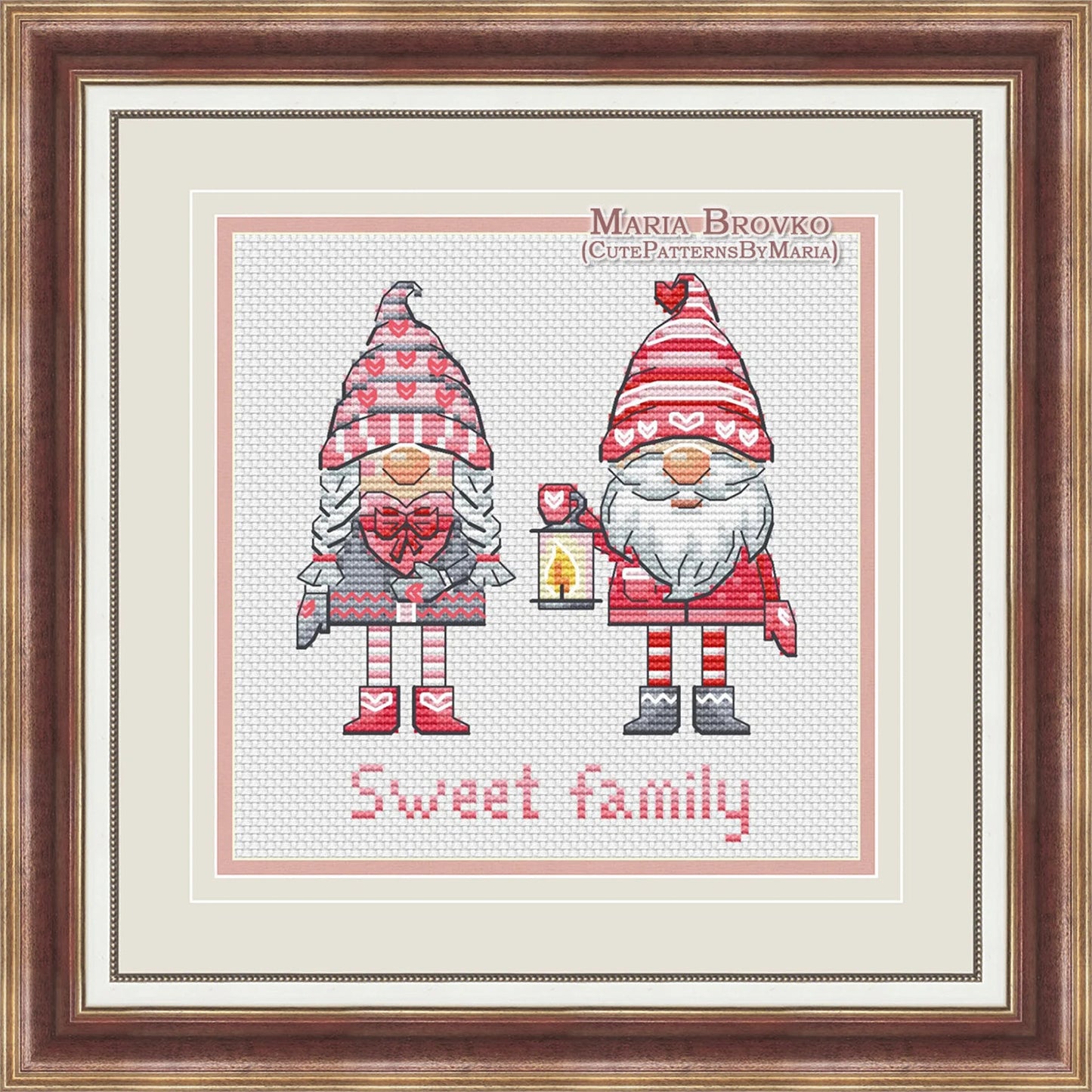 Cross Stitch Pattern Mr and Mrs Gnome DMC Cross Stitch Chart Printable PDF Instant Download