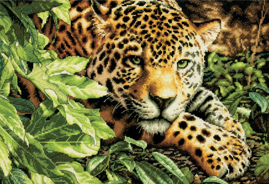 Leopard in Repose Cross Stitch Pattern