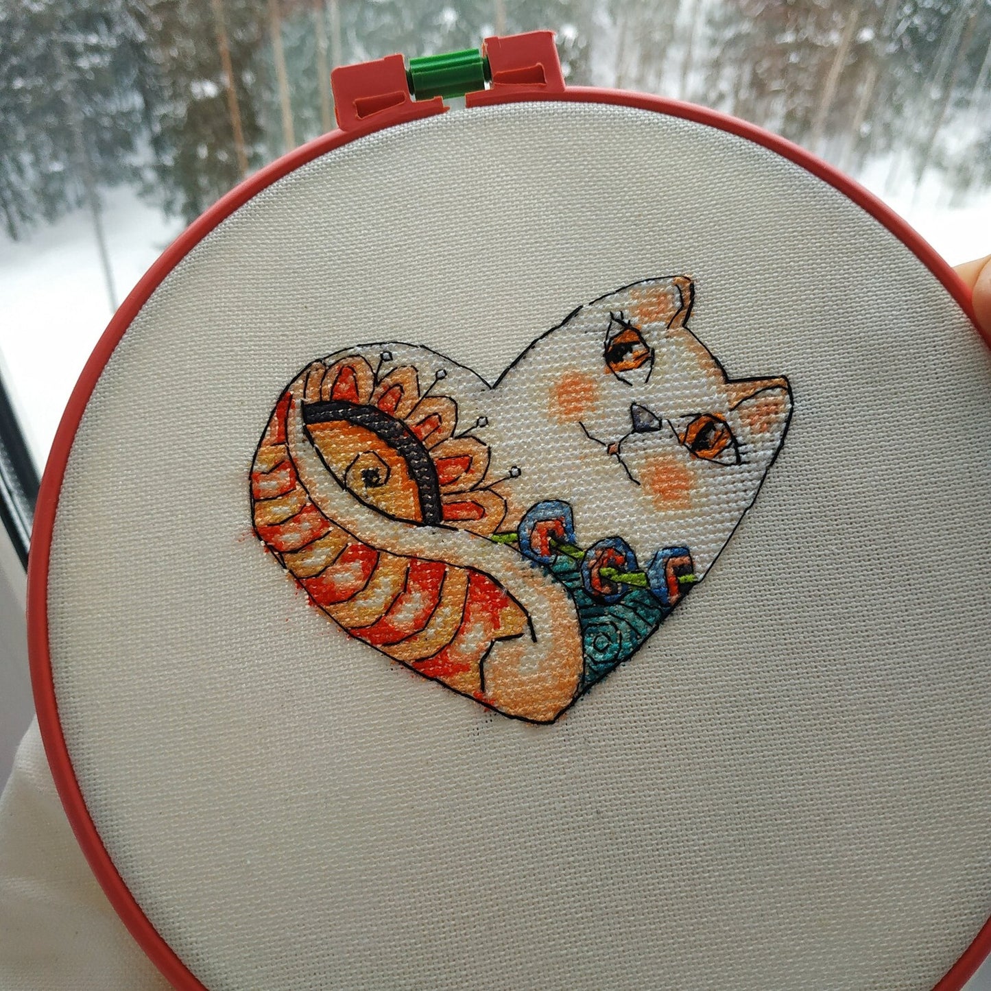 Cross Stitch Pattern Valentine Cats 6-piece Set DMC Chart Embroidery Printable PDF Instant Download