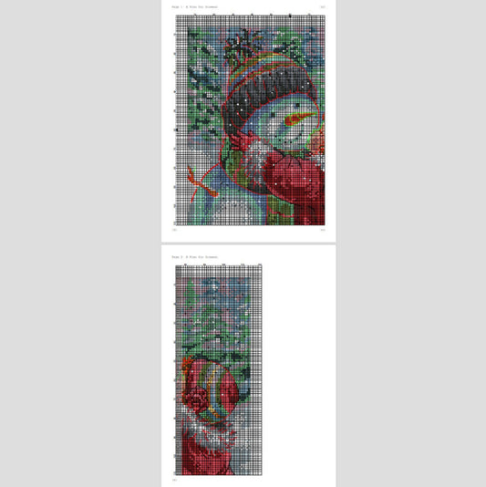 A Kiss for Snowman Cross Stitch Pattern
