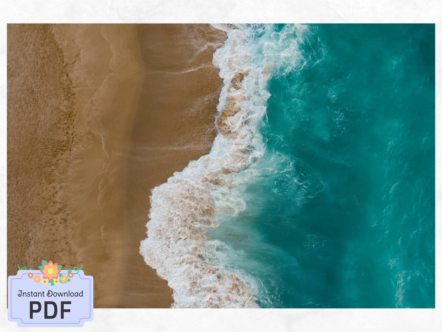 Ocean Beach Cross Stitch Pattern ,X Stitch Chart, Instant Download , Digital File , Coastal Landscape, Ocean Waves