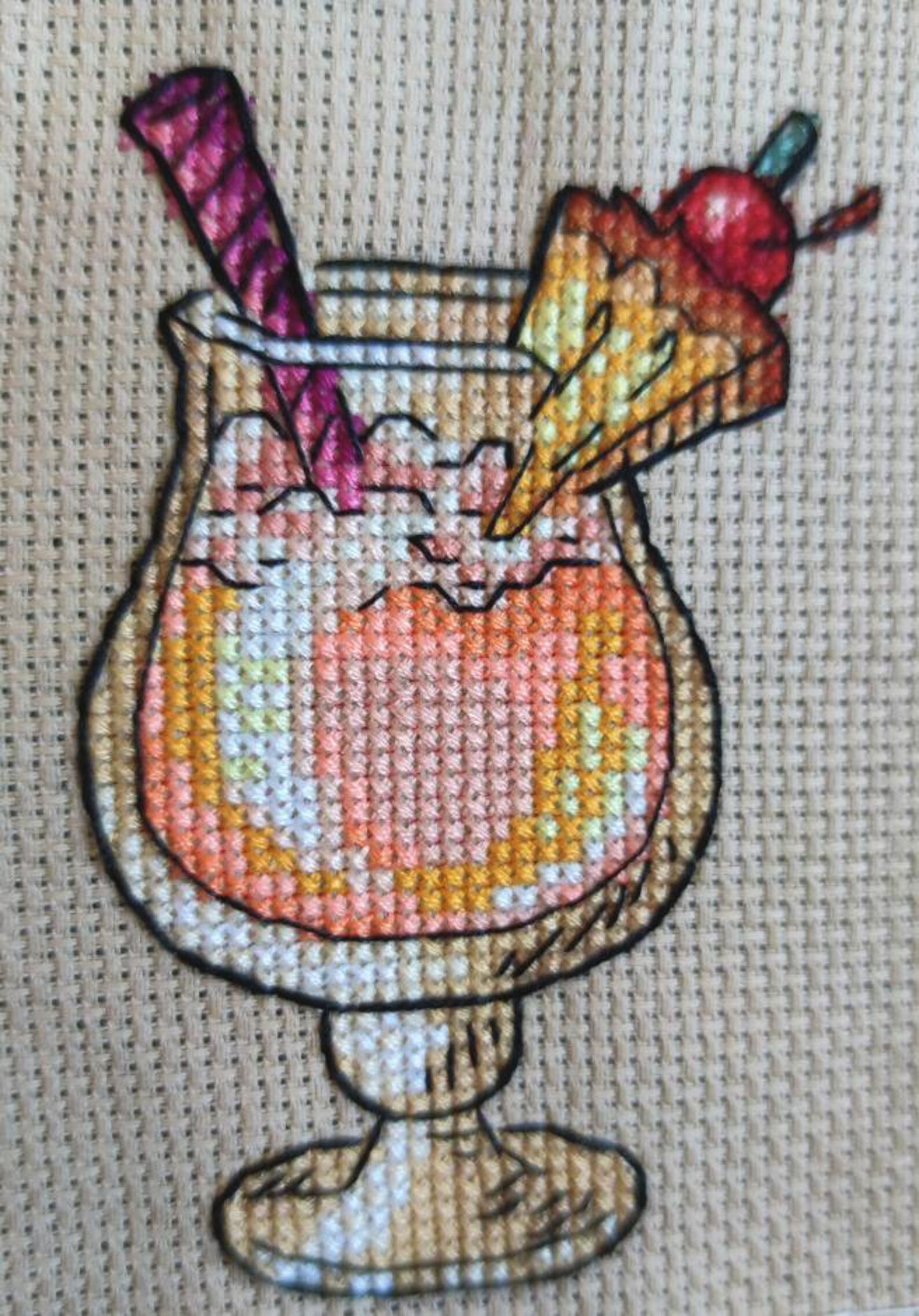 Cross Stitch Pattern "Cocktail" DMC Chart Needlepoint Embroidery Printable PDF Instant Download
