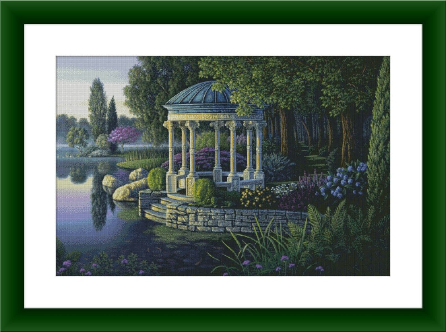 Lakeside Counted cross stitch pattern landscape Digital cross stitch chart xstitch pattern woodland instant download needlepoint