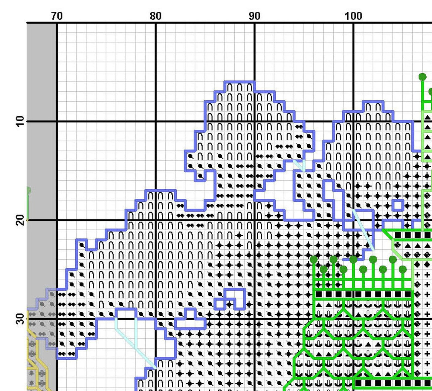 Cross stitch pattern Summer Street, house cross stitch, nature embroidery, PDF file, printable, summer cross stitch, vintage cross stitch