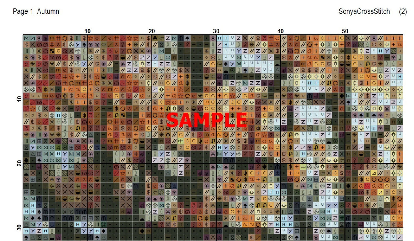 Cross Stitch Pattern,Autumn,xstitch,Pattern Keeper,Embroidery, Pdf,Instant Download