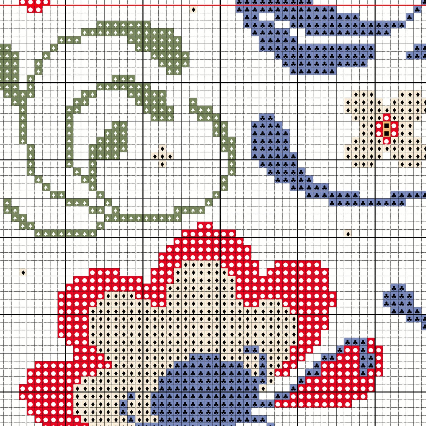 Scandinavian Cross Stitch Pattern | Nordic Folk Art PDF Pattern | Easy Swedish Crossstitch | Modern Counted Cross Stitch | Instant Download