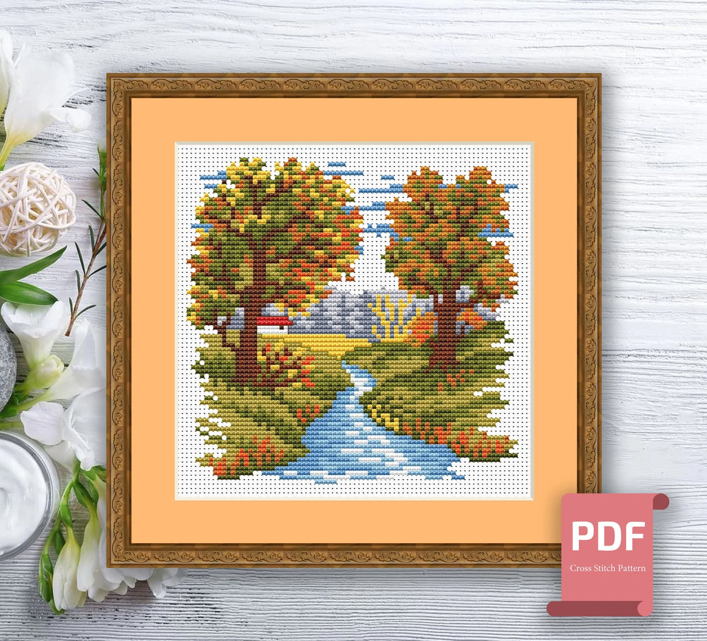 Set of 4 Seasons Landscape Cross Stitch Pattern | Seasons Cross Stitch Pattern | Four Seasons | Modern Cross Stitch | Download PDF #ssn050