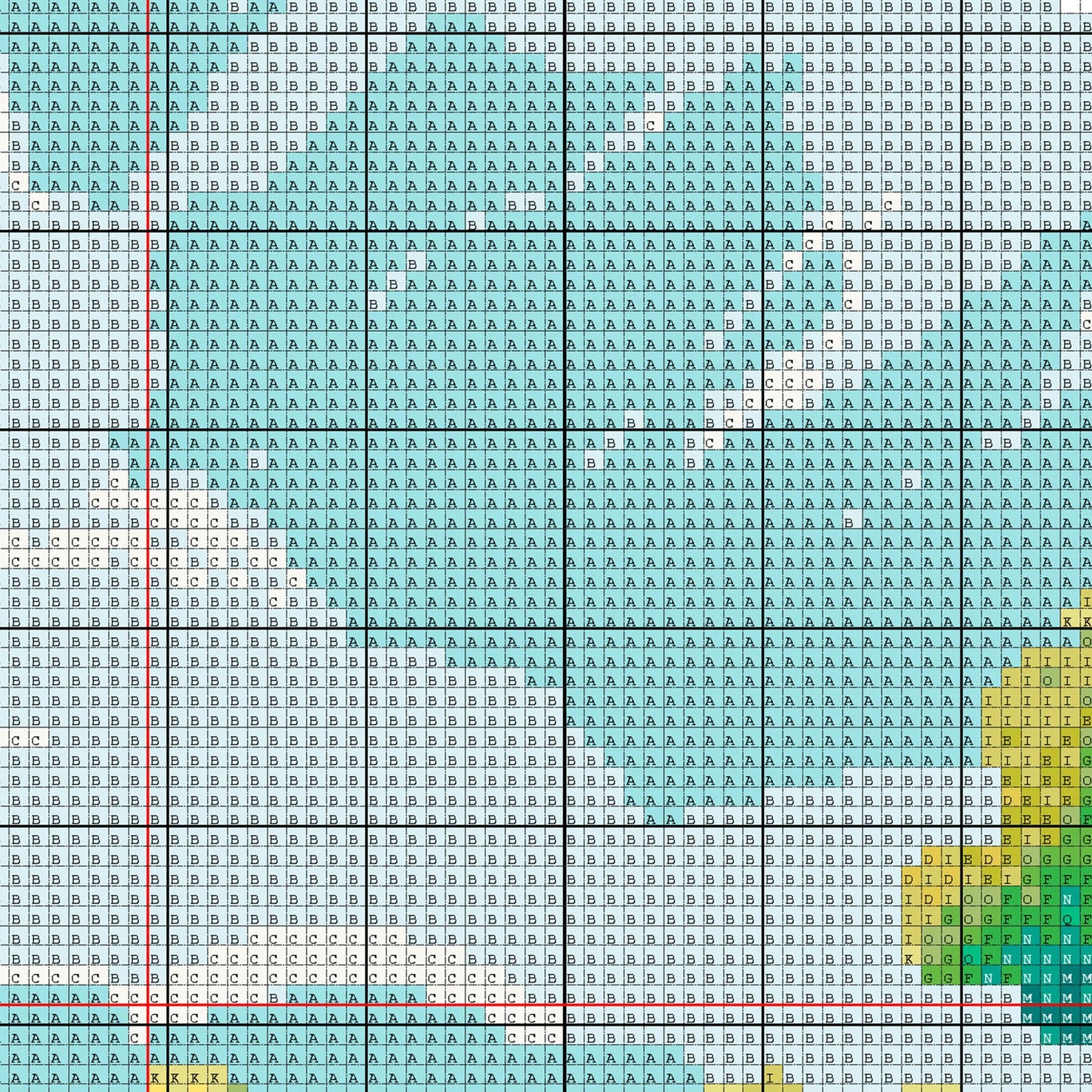 Ghibli inspired Meadow Cross Stitch Pattern | Anime Landscape Cross Stitch Chart Download | Nature Cross Stitch | Large Modern Cross Stitch