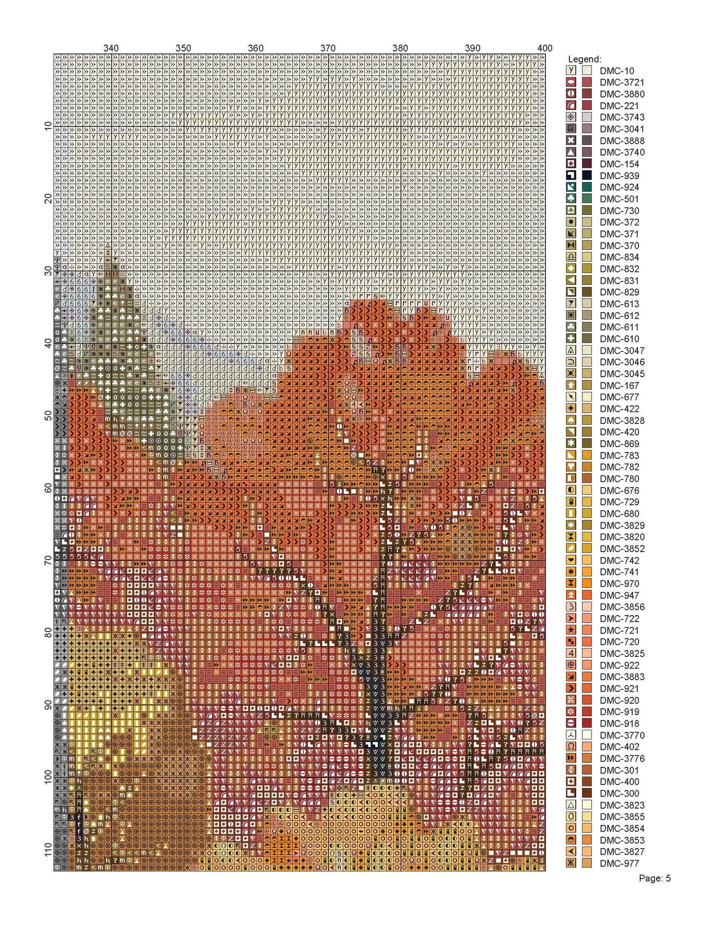 Cross Stitch Pattern Little Town in Autumn Full Coverage