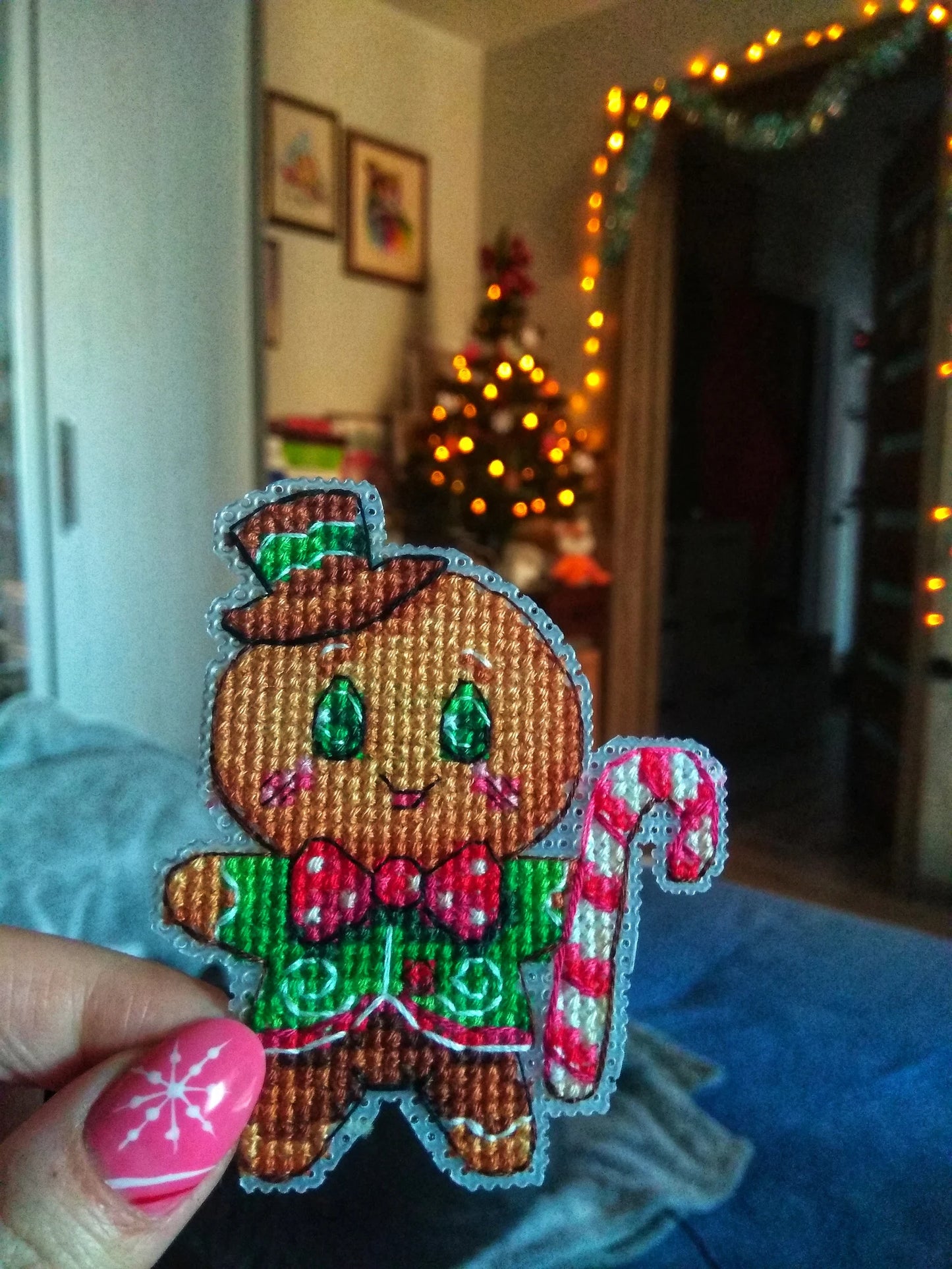 Cross Stitch Pattern Christmas Decor Gingerbread Spirit DMC Chart Printable PDF Instant Download