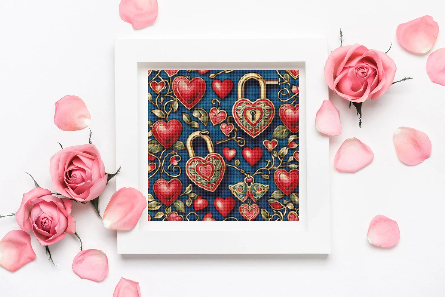 Love Heart Wall Cross Stitch Pattern - PDF Download