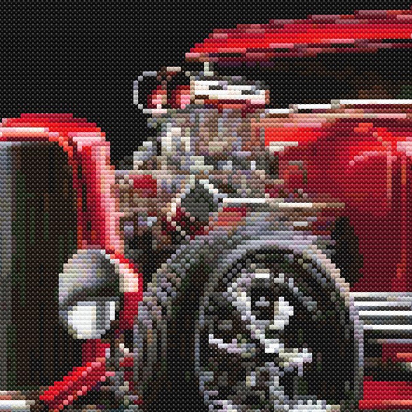 Hot Rod Cross Stitch Pattern, Classic Car Cross Stitch, Digital Download