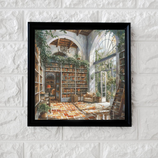 Green Library cross stitch pattern full coverage PDF
