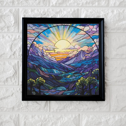 Mountain sunset cross stitch pattern full coverage PDF