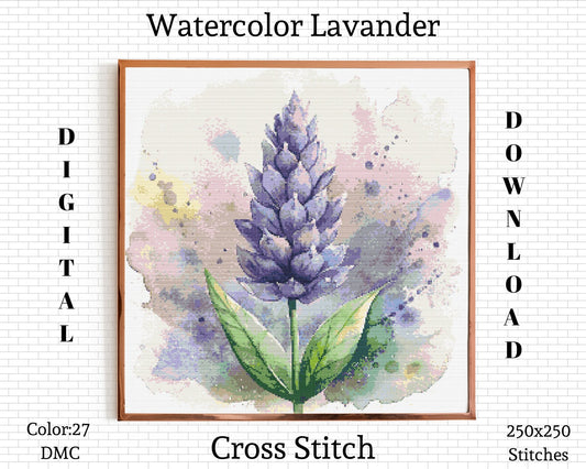 Flower Cross Stitch Pattern | Lavander Cross Stitch | Flower Embroidery Design | Modern Cross Stitch | Flower Cross Stitch Kits