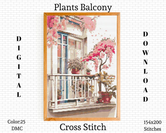 Plants Cross Stitch Pattern | Sakura Cross Stitch | Plants Embroidery Pattern | Boho Cross Stitch | Home Cross Stitch | Instant Download PDF