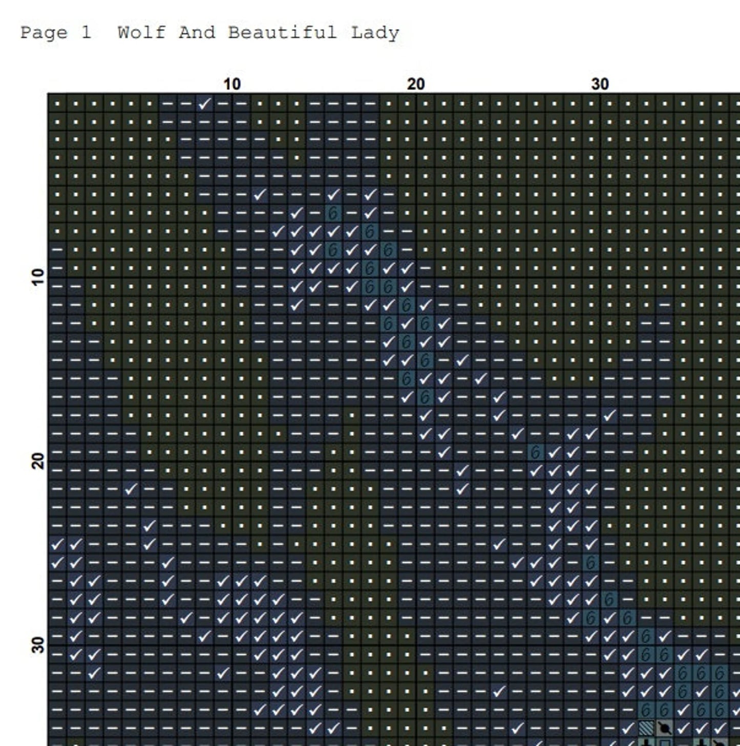 Cross Stitch Pattern,Wolf And Beautiful Lady,Night Forest View,Mysterious Forest,Instant Download,Full Coverage,Starry Night,Mystic,Nature