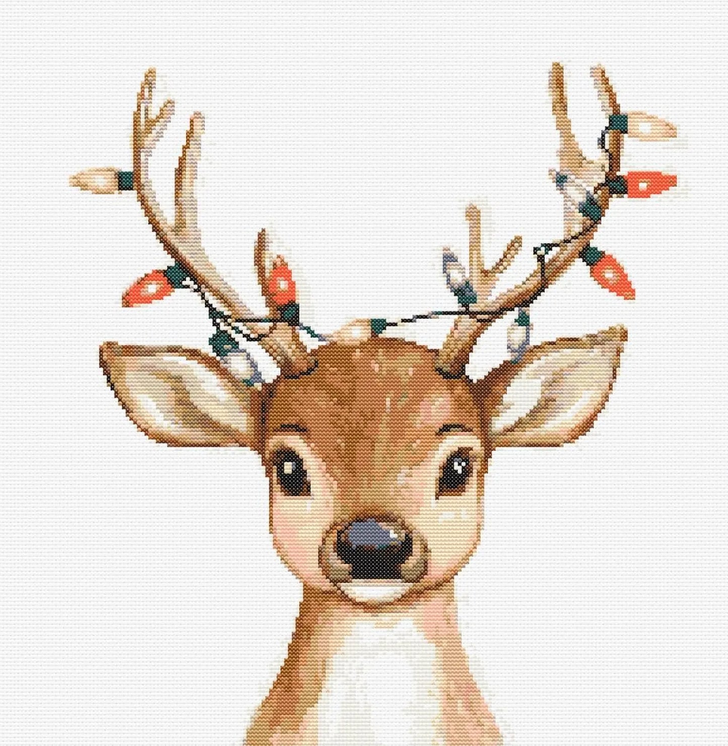 Reindeer Cross Stitch Sewing Embroidery Pattern Wildlife Gift Cute Nursery Artwork Art Scandi Animal Wild Young Baby Bambi Christmas