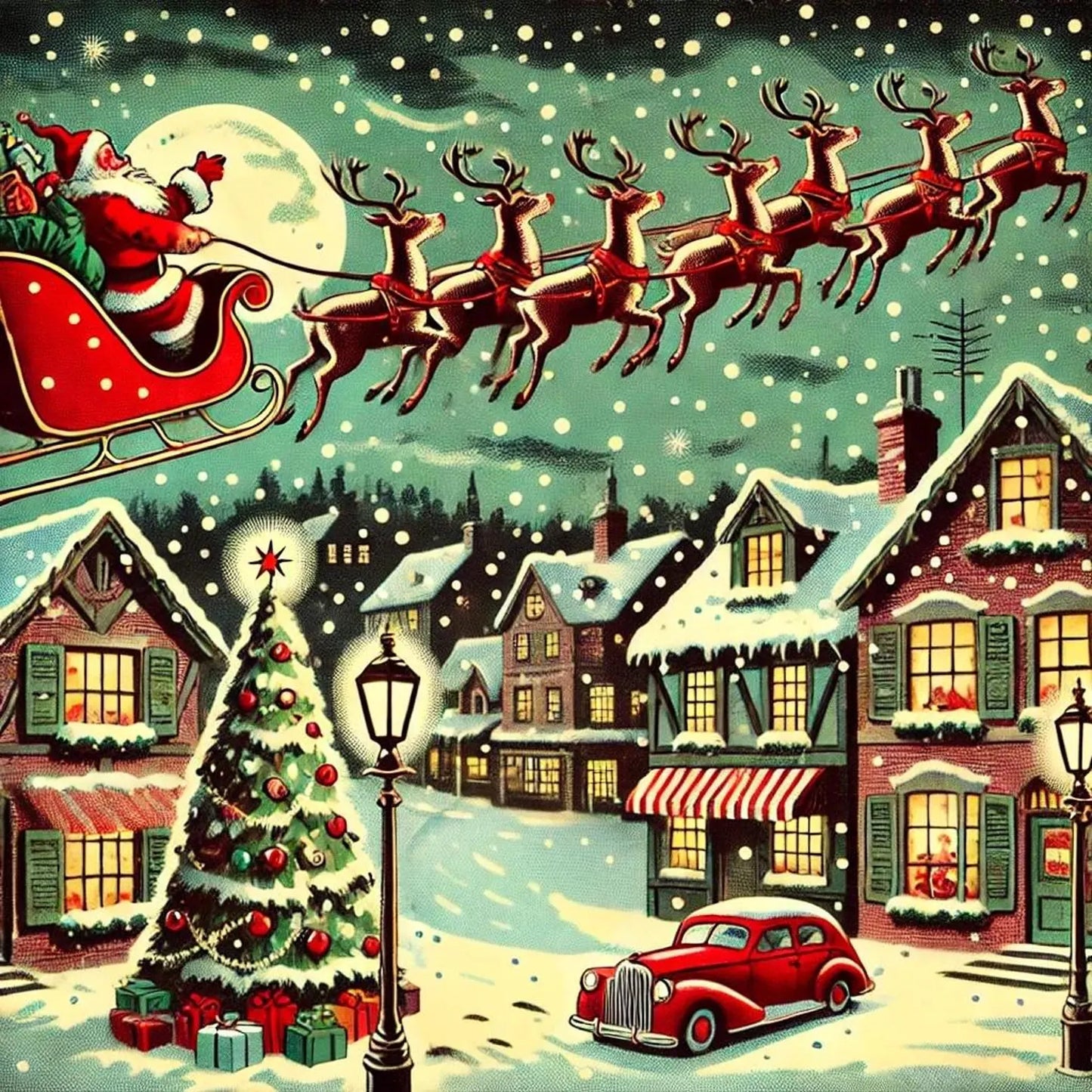 Cross Stitch Pattern Vintage Christmas Full Coverage