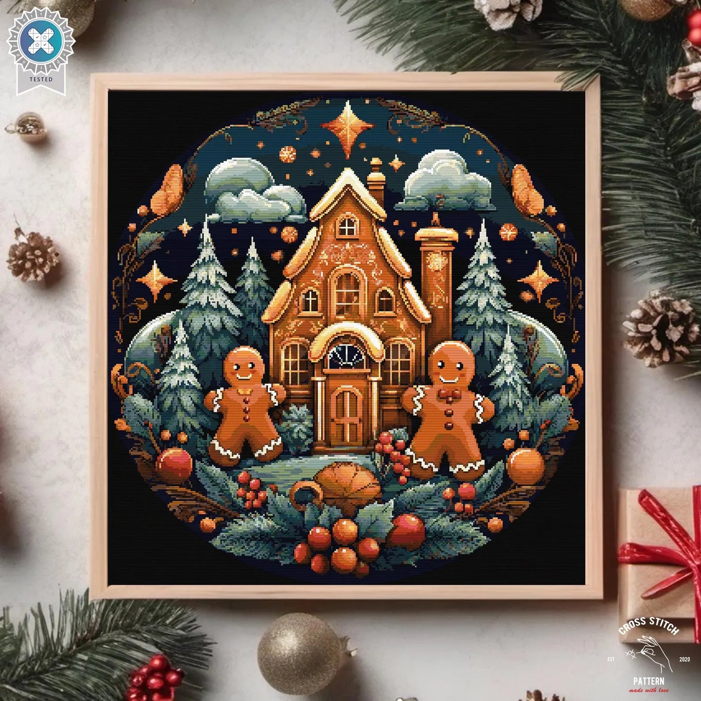 Christmas cross stitch pattern Advent calendar embroidery Snowman cross stitch Snow Globe cross stitch Gingerbread house Holiday decor