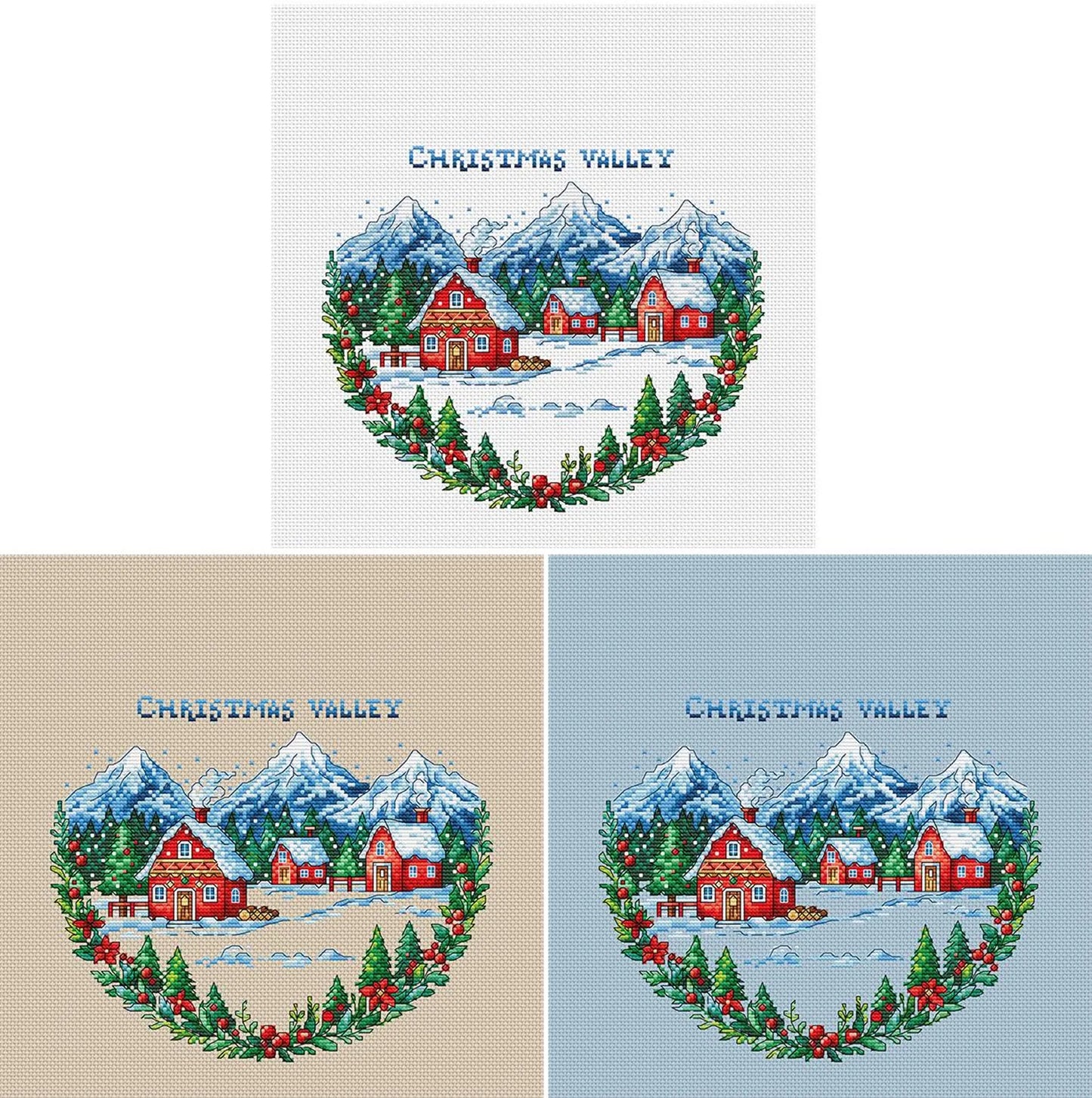 Cross Stitch Pattern Christmas valley DMC Chart Printable PDF Instant Download