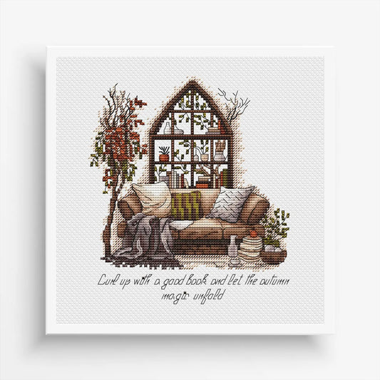 Fall Cross Stitch Pattern PDF, Autumn Embroidery, Autumn Leaves Cross Stitch, Vintage Embroidery, Autumn embroidery Counted Cross Stitch