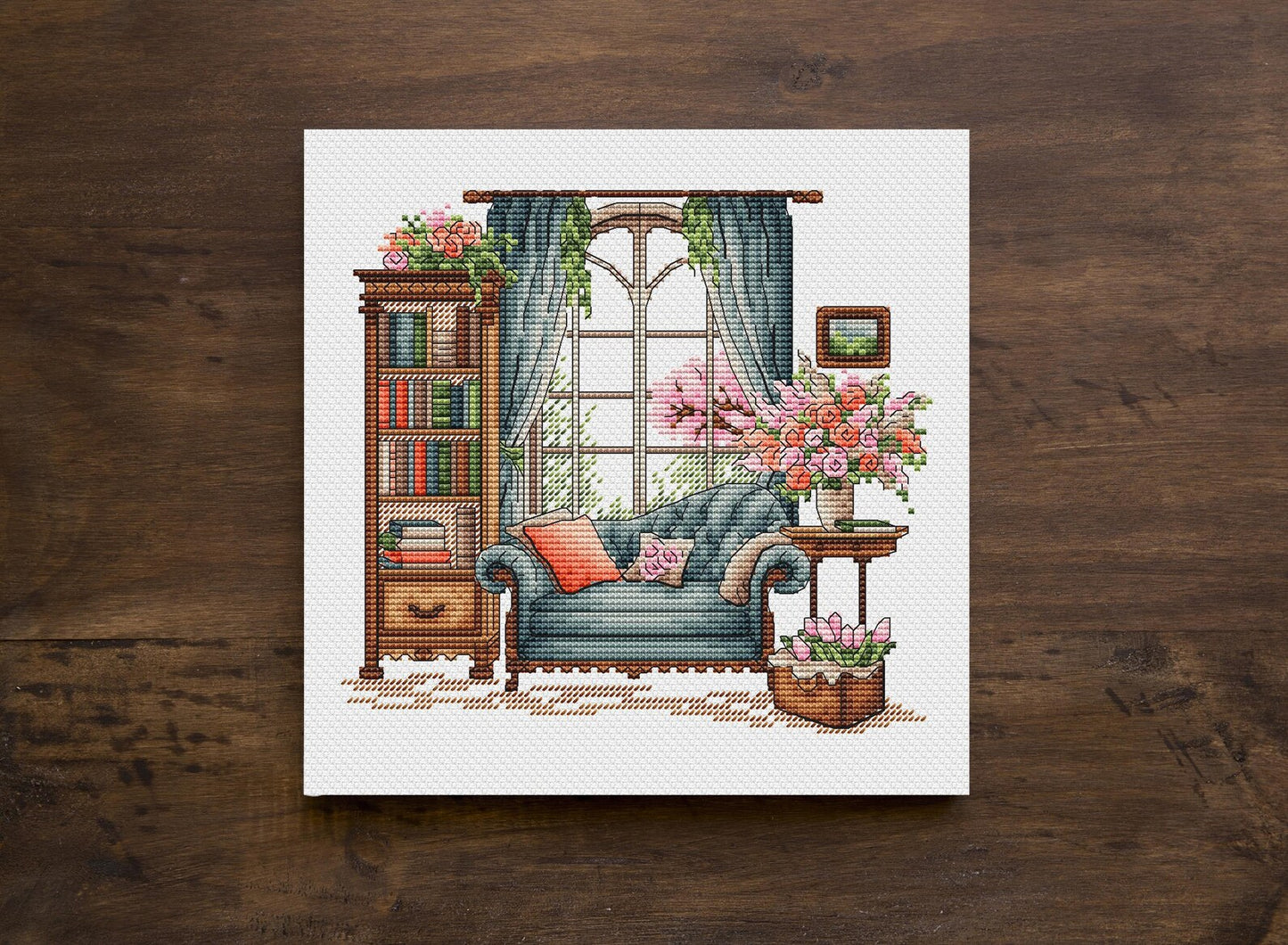 Spring Cross Stitch Pattern PDF, Spring Embroidery, Flowers Cross Stitch, Vintage Embroidery, Spring embroidery Counted Cross Stitch