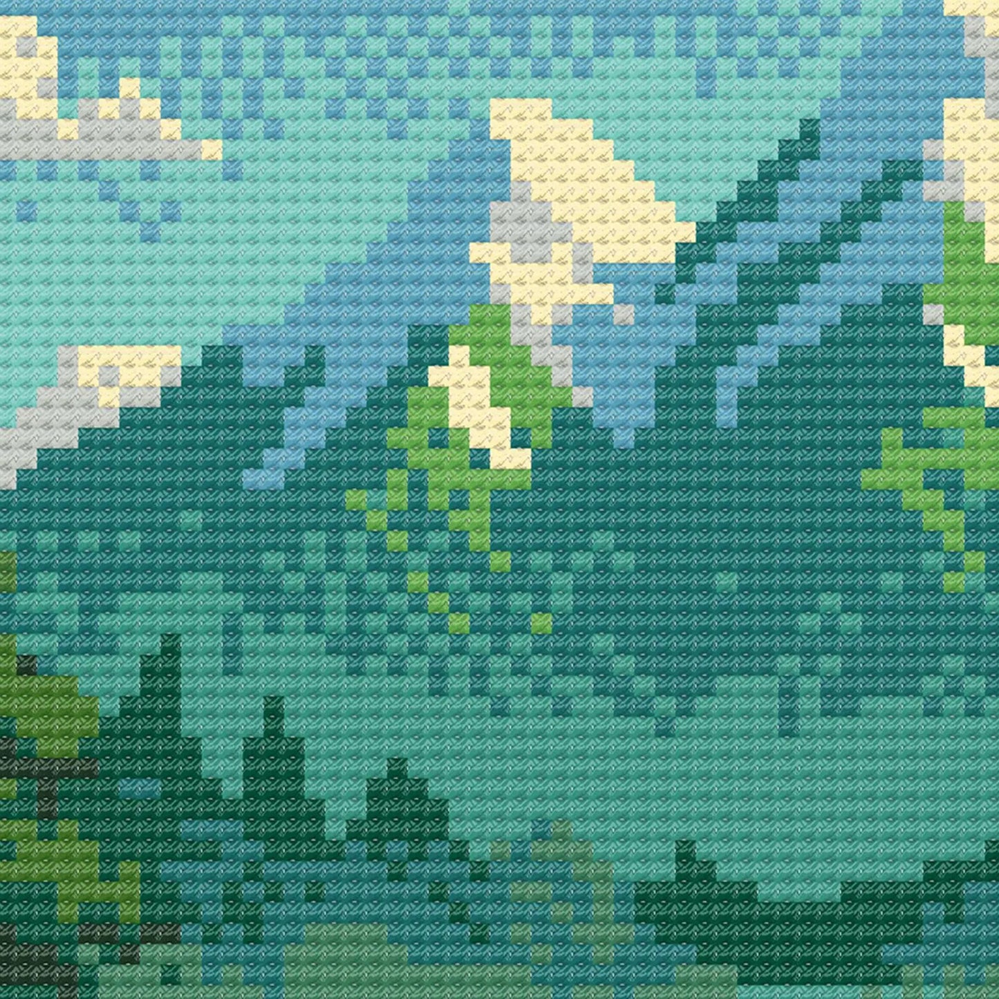 Mini Mountain Cross Stitch Pattern | Landscape Cross Stitch Chart Download | Nature Cross Stitch Patterns | Counted Cross Stitch PDF