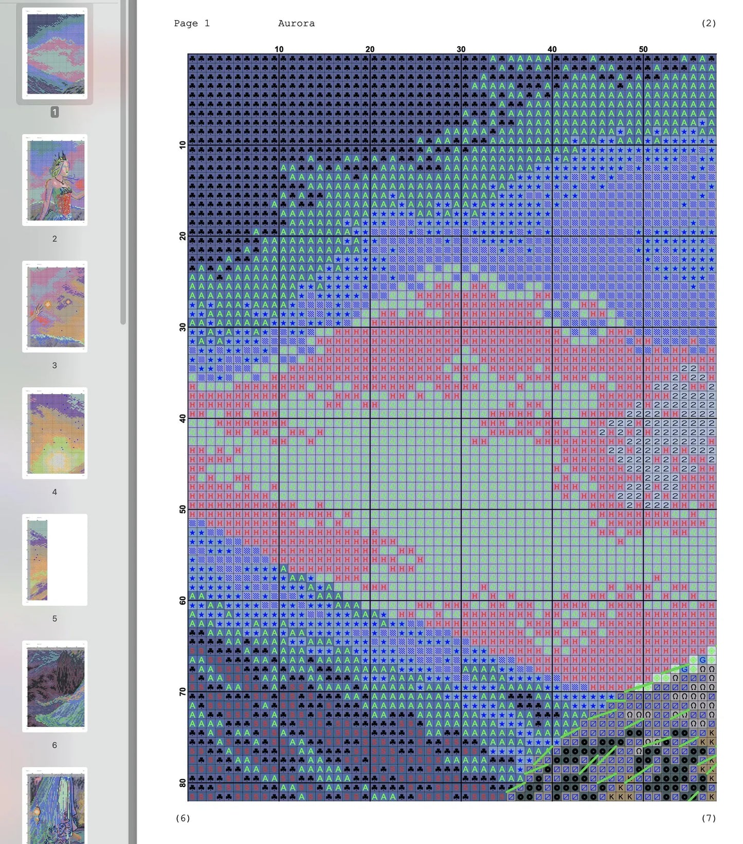 Aurora Cross Stitch Pattern