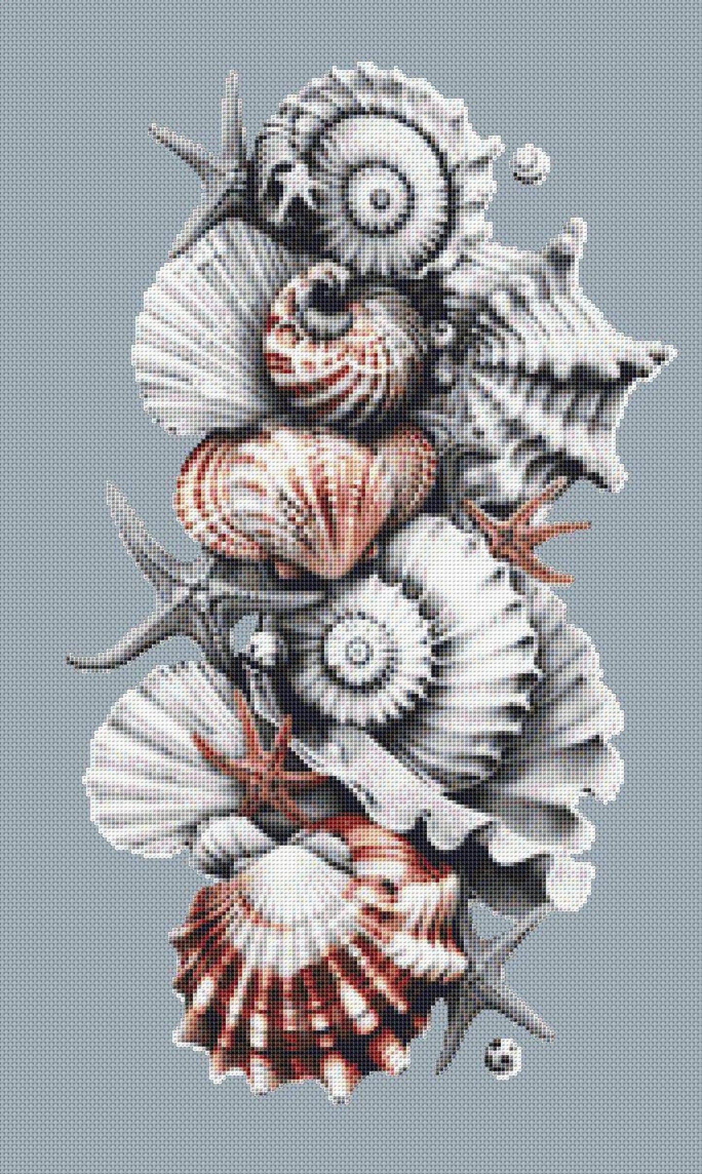Shell Stack Cross Stitch Pattern - PDF Download