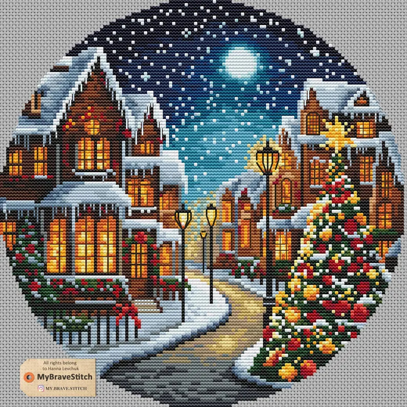 Christmas Cross Stitch Pattern, Winter Cross Stitch, Cross stitch pattern