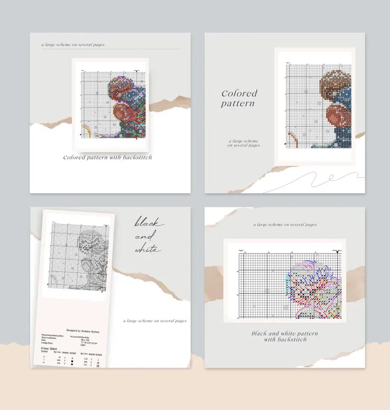 Winter Mouse Snowy Animal Cross Stitch Pattern PDF Downloadable Needlework Chart Digital Download