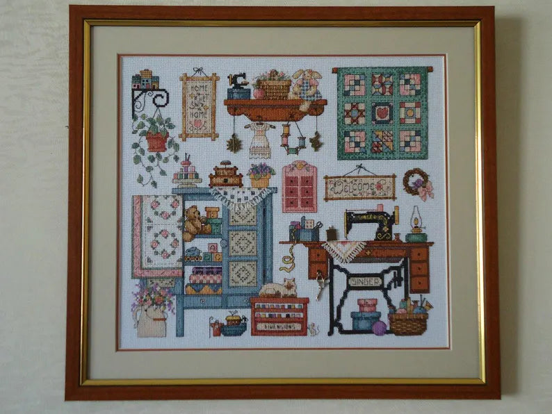 Cross Stitch Pattern keeper Markup PDF + SAGA Sew Cozy House Sewing Needle Thread Quilt Flowers Love Home Spring Sampler Seasons Embroidery