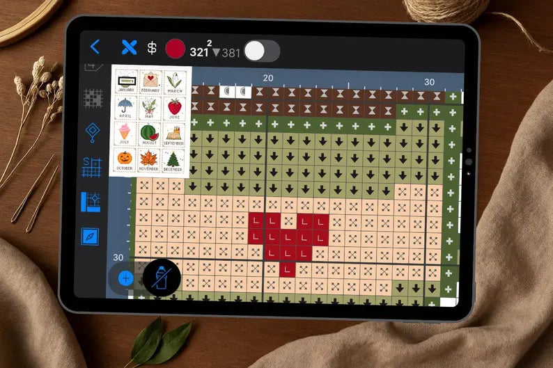 Monthly Cross Stitch Sampler Pattern PDF, 12 Months, Seasonal Motifs, Beginner