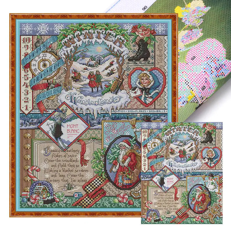 Cross stitch pattern Winter Sampler| Instant download |PDF Christmas embroidery
