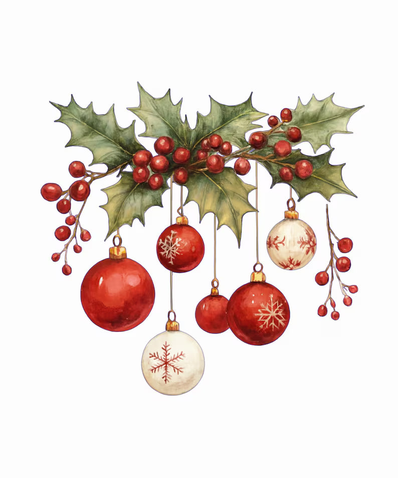 Hanging Christmas Ornaments Cross Stitch Pattern PDF Instant Download
