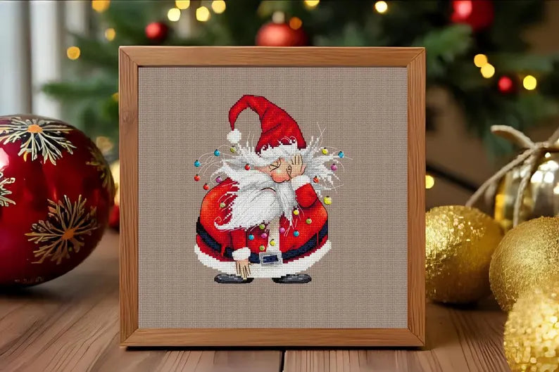 Cute Santa Cross Stitch Pattern | Cozy Christmas Decor | Beginner Cross Stitch | Modern Holiday Embroidery | Holiday Stitch | Santa Decor