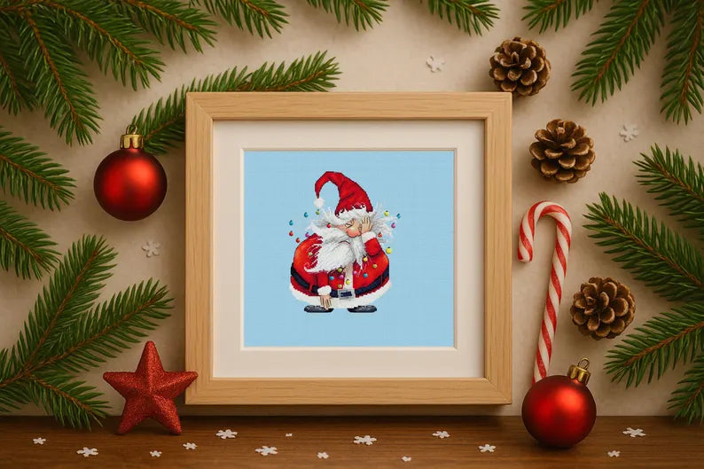 Cute Santa Cross Stitch Pattern | Cozy Christmas Decor | Beginner Cross Stitch | Modern Holiday Embroidery | Holiday Stitch | Santa Decor