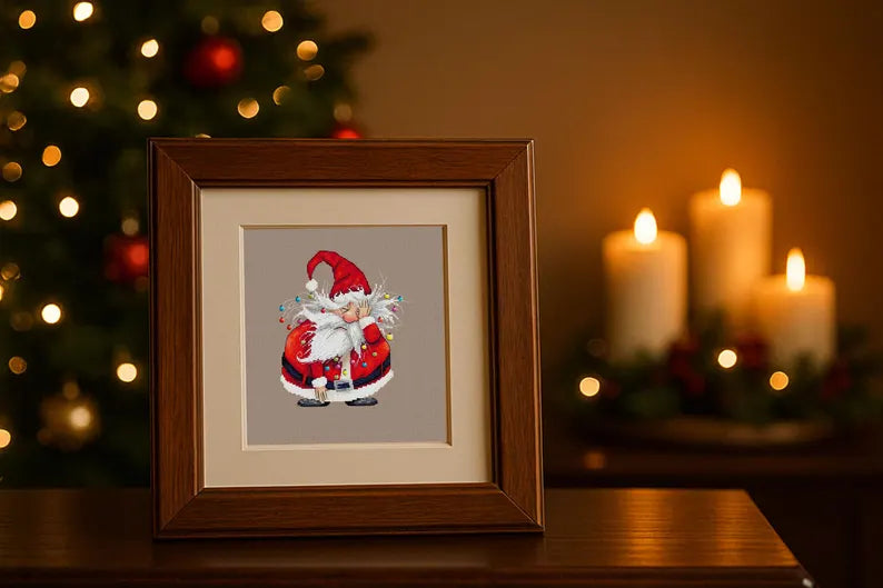 Cute Santa Cross Stitch Pattern | Cozy Christmas Decor | Beginner Cross Stitch | Modern Holiday Embroidery | Holiday Stitch | Santa Decor