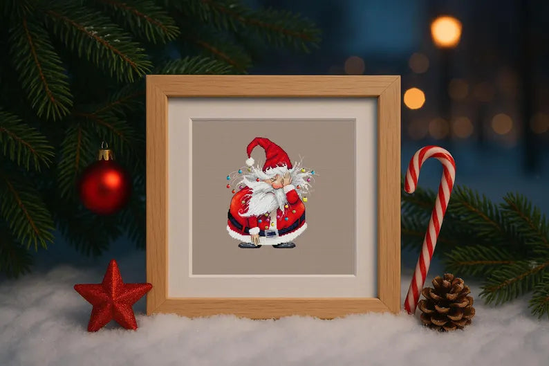 Cute Santa Cross Stitch Pattern | Cozy Christmas Decor | Beginner Cross Stitch | Modern Holiday Embroidery | Holiday Stitch | Santa Decor