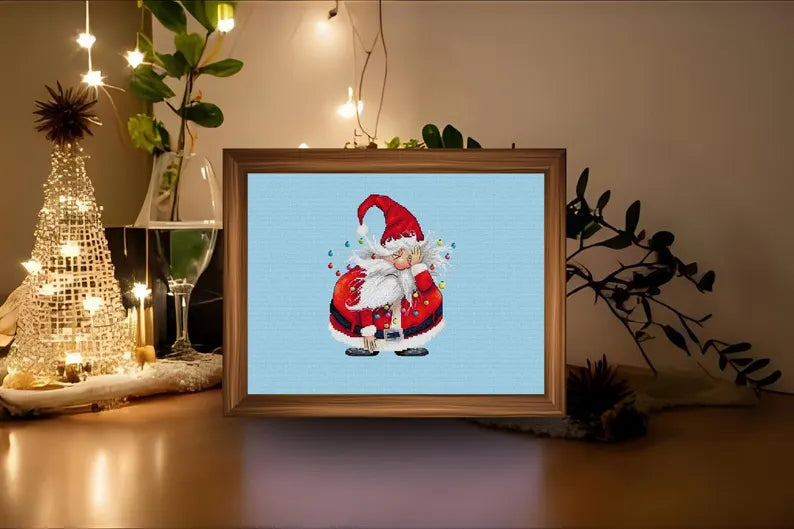 Cute Santa Cross Stitch Pattern | Cozy Christmas Decor | Beginner Cross Stitch | Modern Holiday Embroidery | Holiday Stitch | Santa Decor
