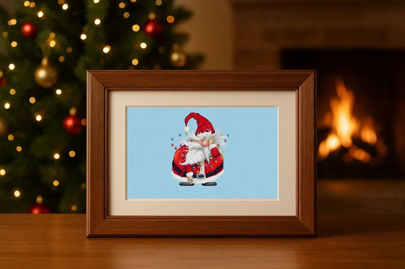 Cute Santa Cross Stitch Pattern | Cozy Christmas Decor | Beginner Cross Stitch | Modern Holiday Embroidery | Holiday Stitch | Santa Decor