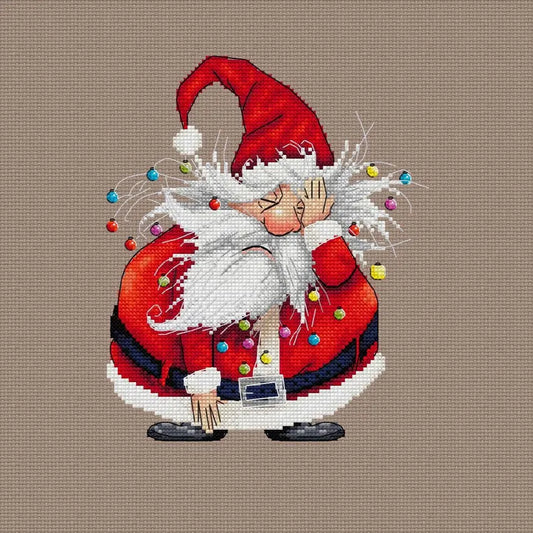 Cute Santa Cross Stitch Pattern | Cozy Christmas Decor | Beginner Cross Stitch | Modern Holiday Embroidery | Holiday Stitch | Santa Decor