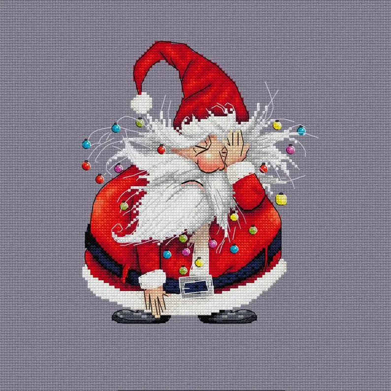 Cute Santa Cross Stitch Pattern | Cozy Christmas Decor | Beginner Cross Stitch | Modern Holiday Embroidery | Holiday Stitch | Santa Decor