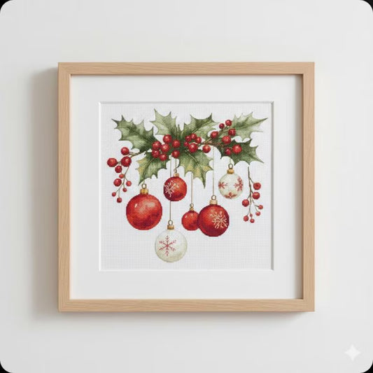 Hanging Christmas Ornaments Cross Stitch Pattern PDF Instant Download