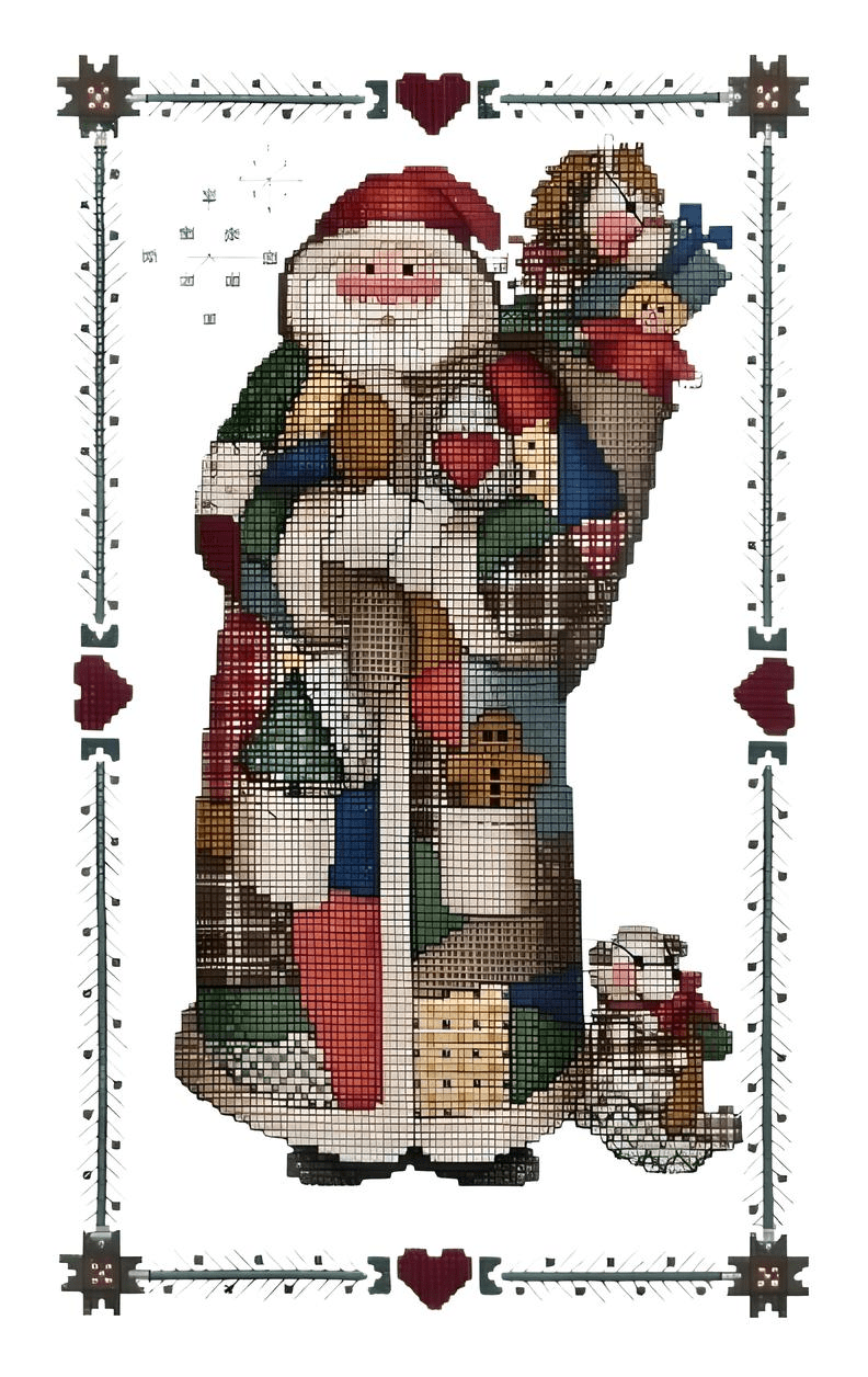 Colorful Santa – Cross Stitch Design PDF