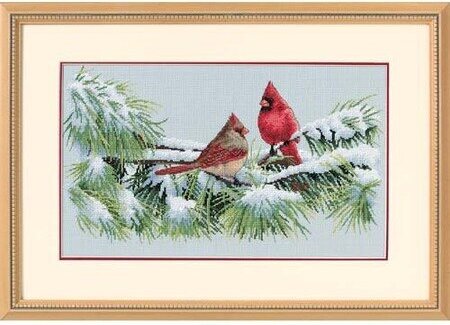 Winter Cardinals Cross Stitch Pattern | Nature-Inspired Counted Chart | Winter Landscape with Animals | Modern Needlepoint Design | Instant PDF Download